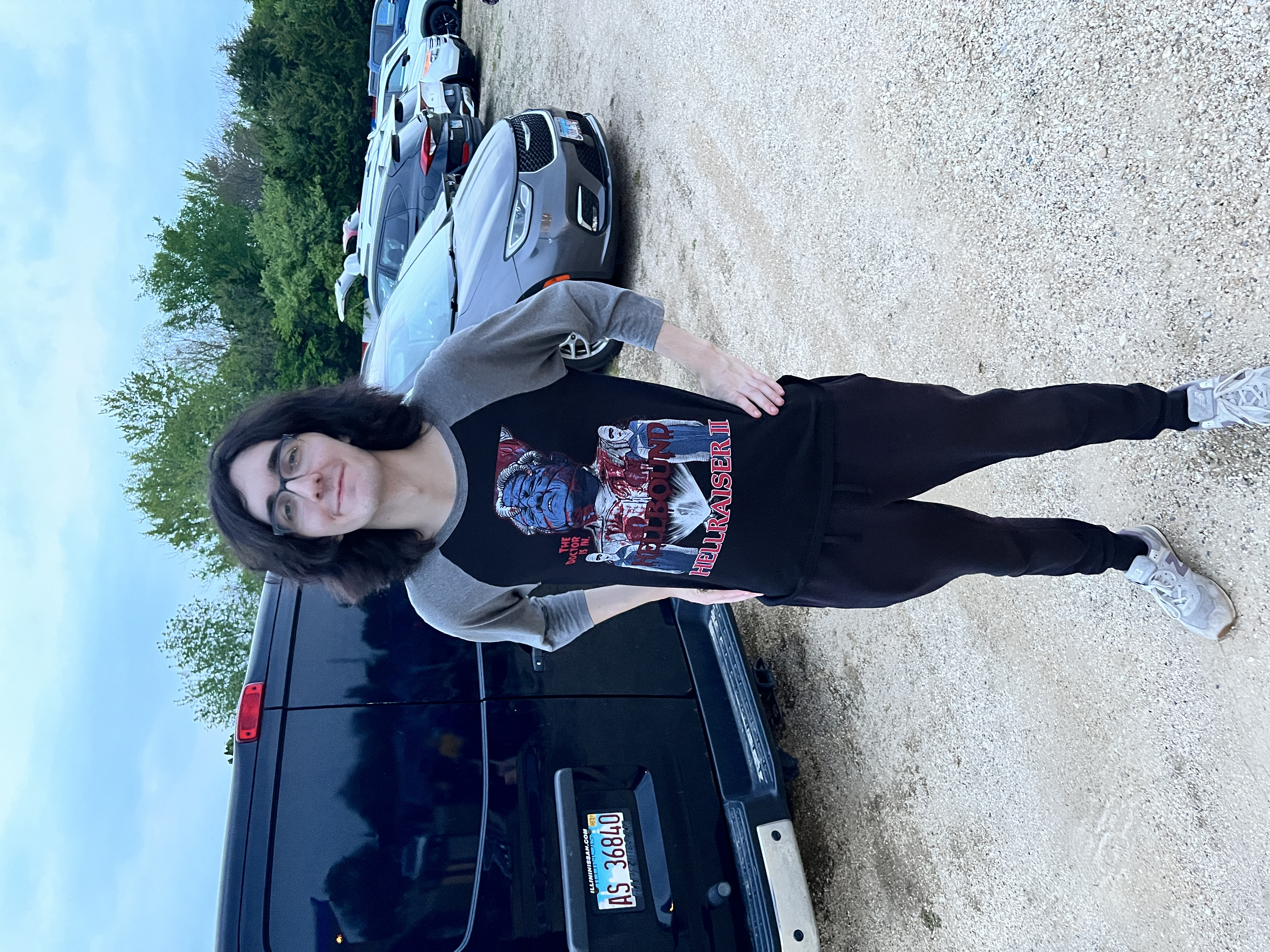 Fan wearing LIX Hellraiser II raglan shirt