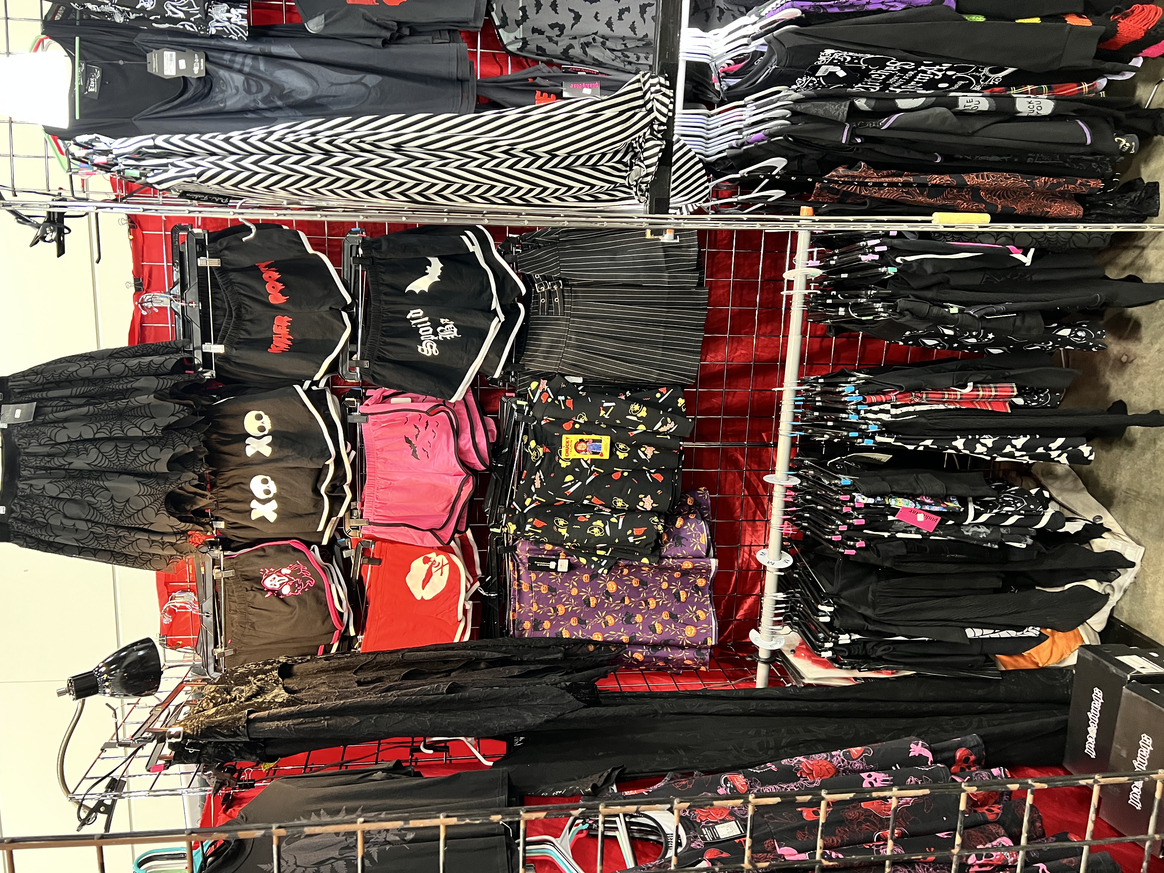 LIX booth — shorts, dresses and accessories display