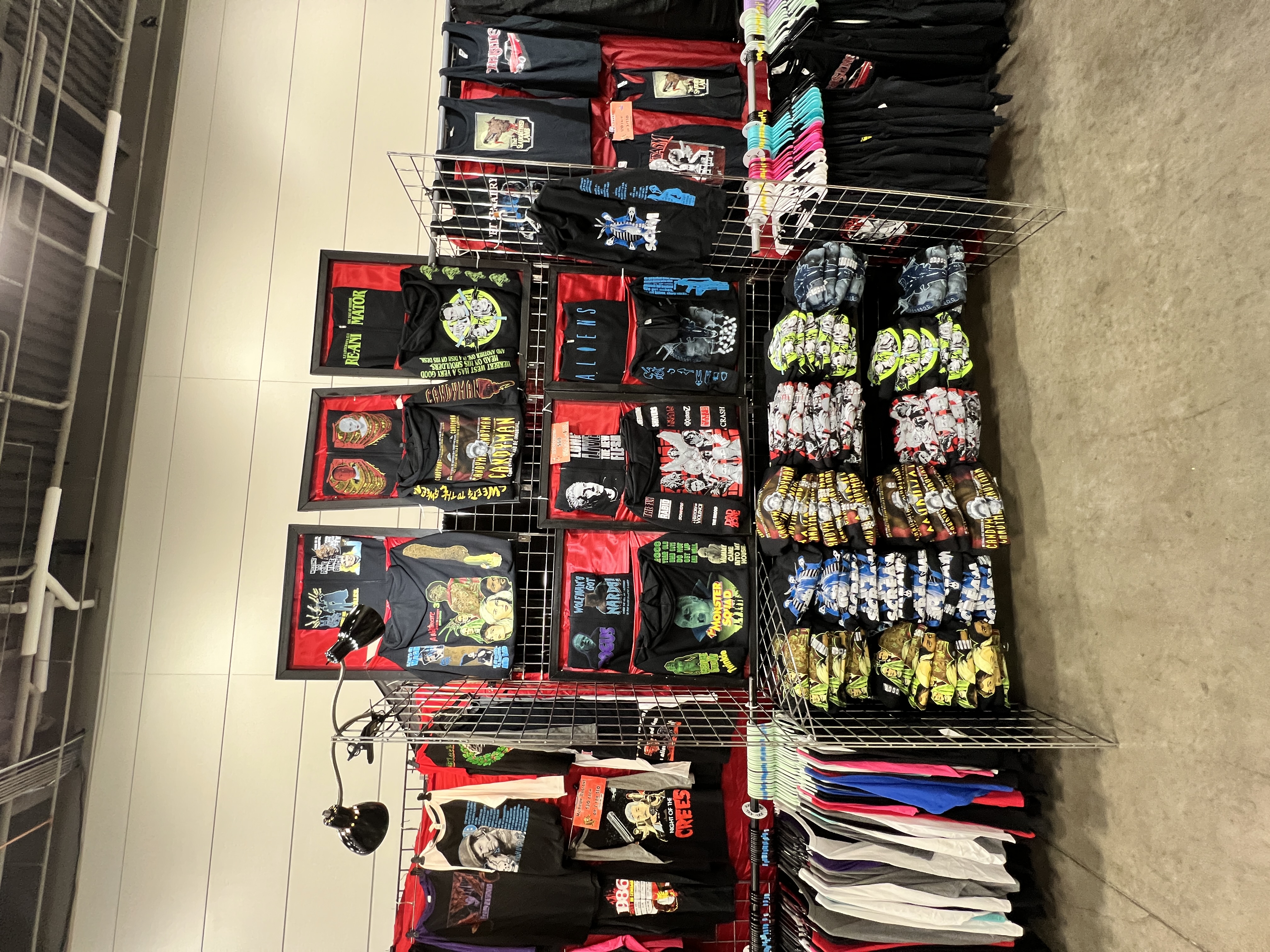 LIX full convention booth — t-shirts and accessories