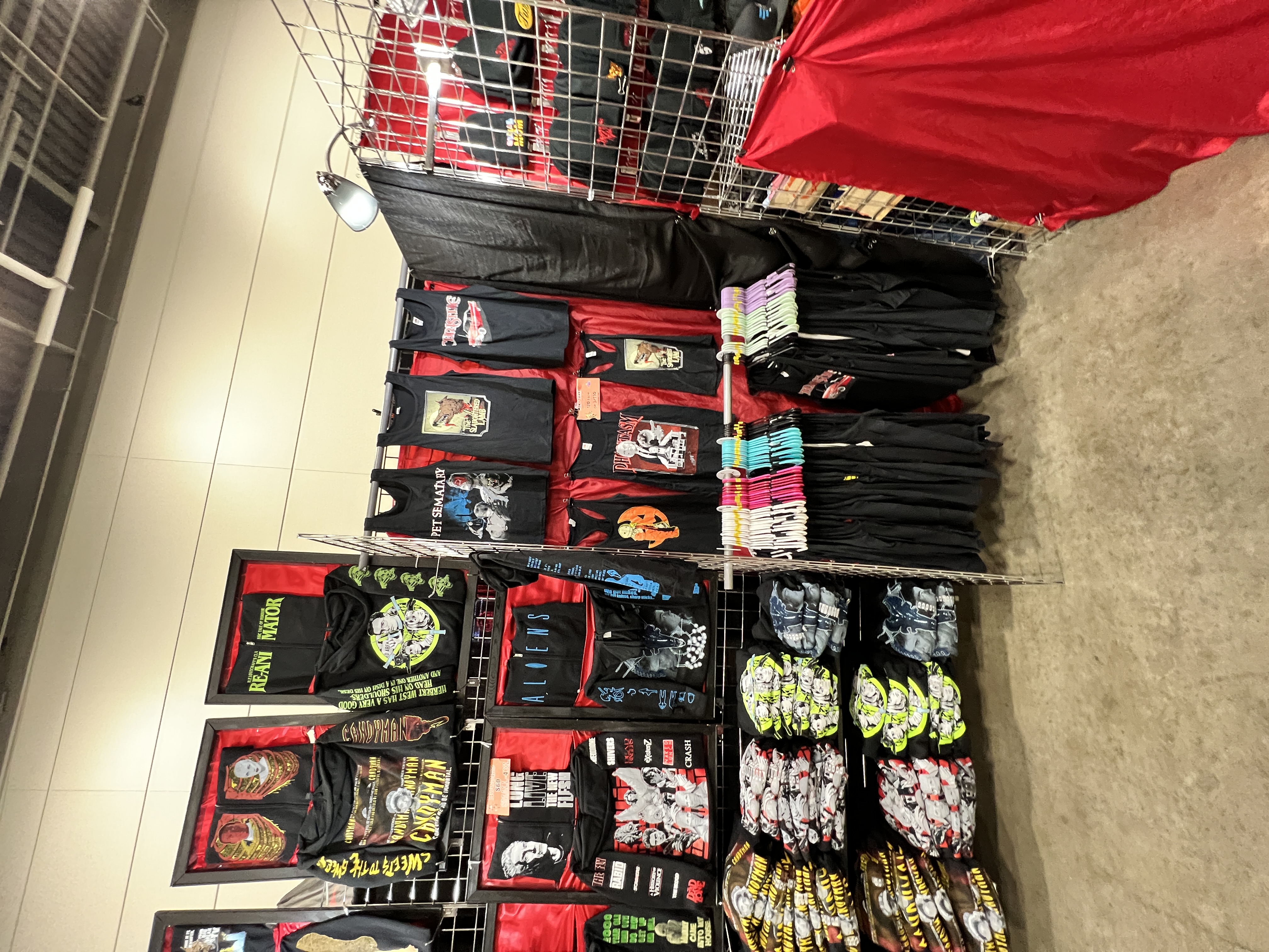 Horror raglan shirts display